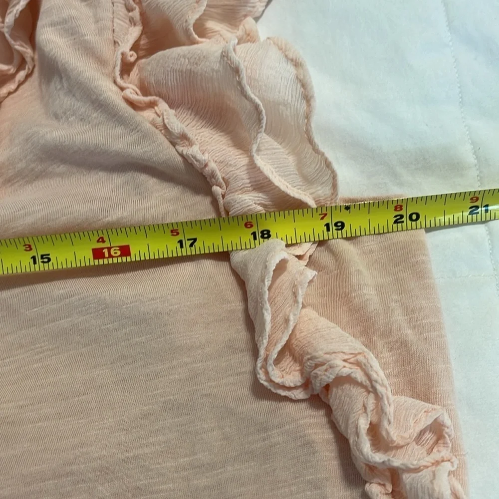 ANTHROPOLOGIE | Pink | Ruffled | Sleeveless | V-Neck | T-Shirt Blouse | Size M - Picture 11 of 14